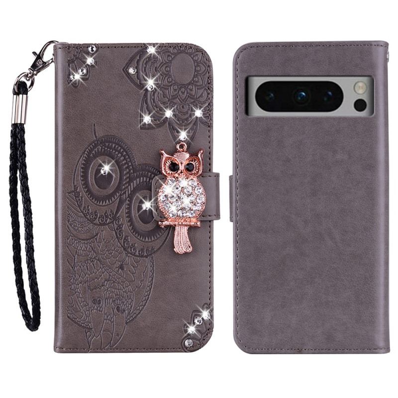 Flip Cover Google Pixel 8 Pro Ugle Mandala Og Charm