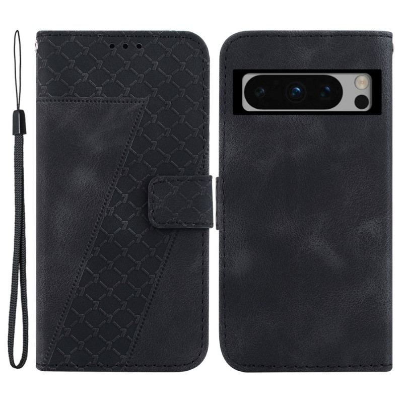 Læder Cover Google Pixel 8 Pro Telefon Etui Design 7 Med Snor