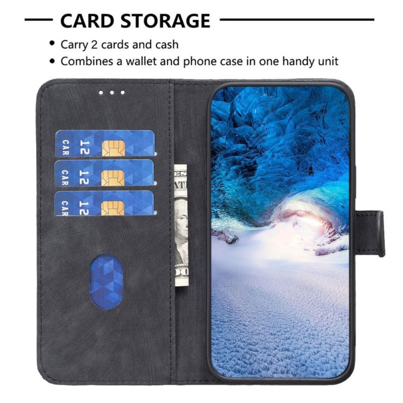 Læder Cover Google Pixel 8 Pro Telefon Etui Geometrisk Frise