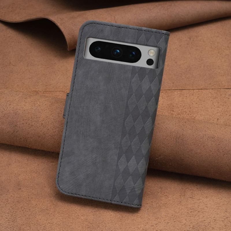 Læder Cover Google Pixel 8 Pro Telefon Etui Geometrisk Frise