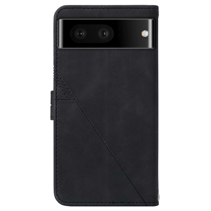 Læder Cover Google Pixel 8 Pro Trekanter Med Skulderrem