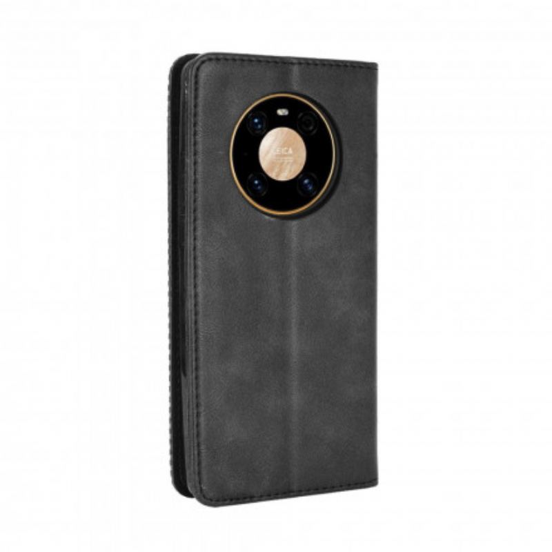 Cover Huawei Mate 40 Pro Flip Cover Stiliseret Vintage Lædereffekt