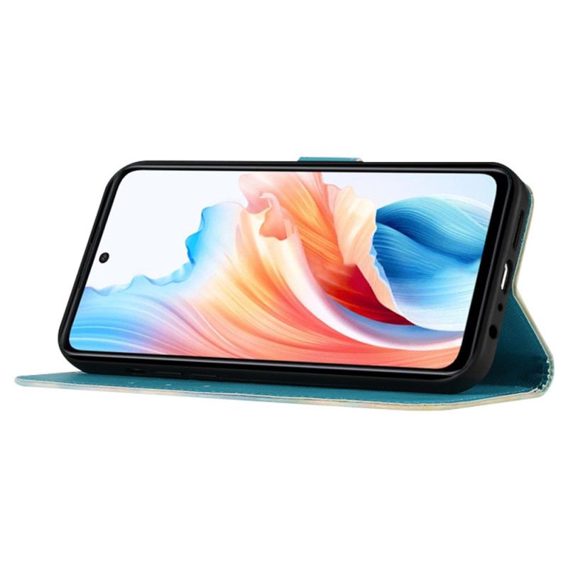 Flip Cover Til Oppo Reno 11 Pro 5g Gyldne Sommerfugle