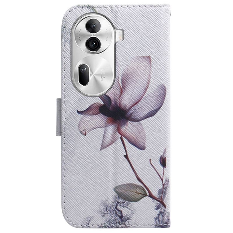 Flip Cover Til Oppo Reno 11 Pro 5g Lyserød Blomst