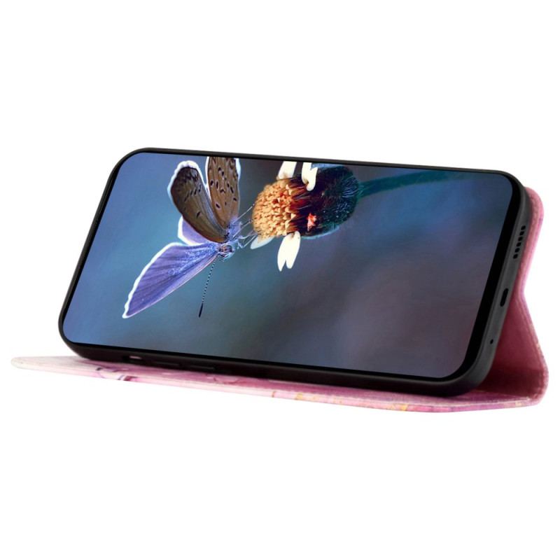 Flip Cover Til Oppo Reno 11 Pro 5g Marmormønster Med Skulderrem