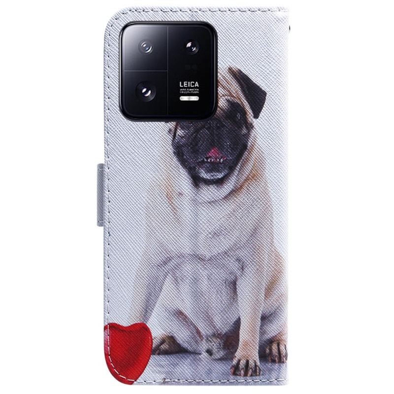 Flip Cover Xiaomi 13 Pro Med Snor Mops Hund Med Snor