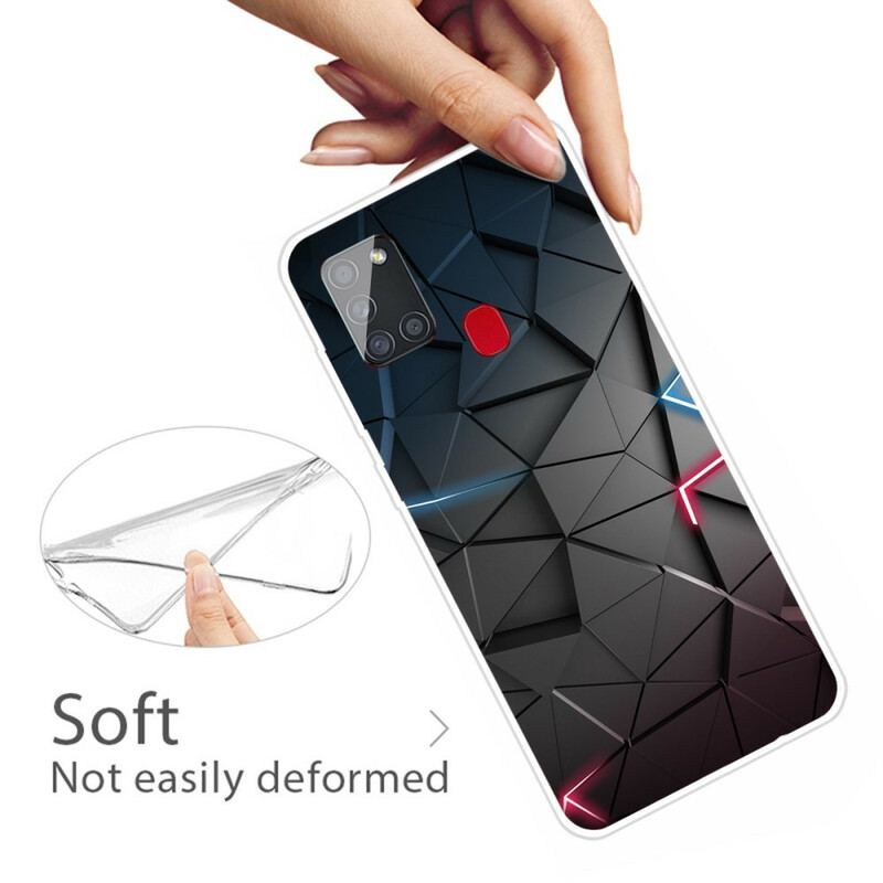 Cover Samsung Galaxy A21s Fleksibel Geometri