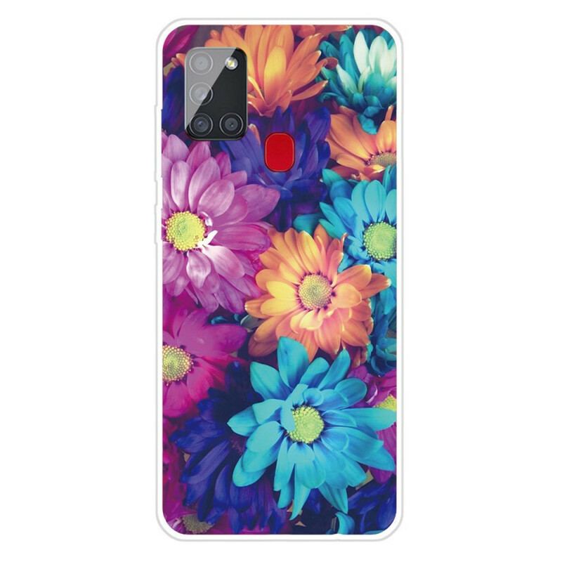 Cover Samsung Galaxy A21s Fleksible Blomster