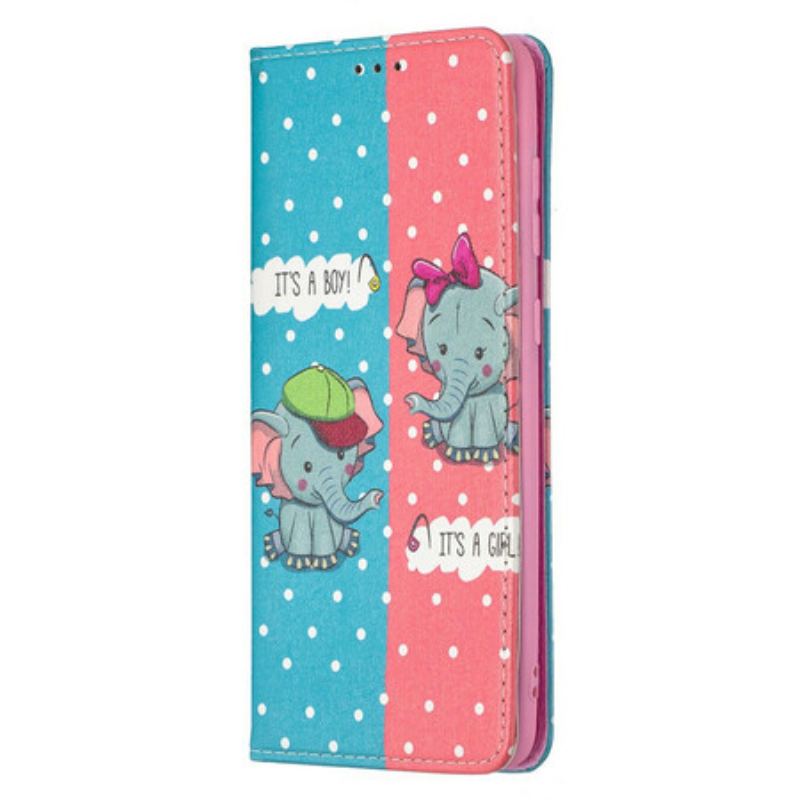 Cover Samsung Galaxy A21s Flip Cover Baby Elefanter