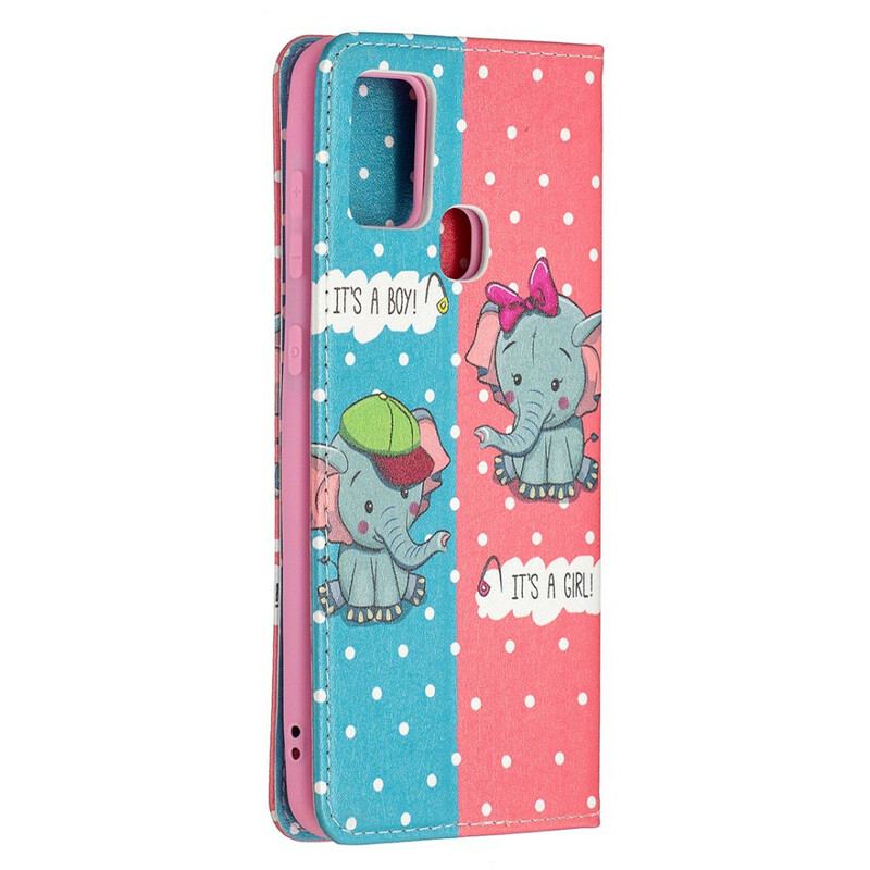 Cover Samsung Galaxy A21s Flip Cover Baby Elefanter