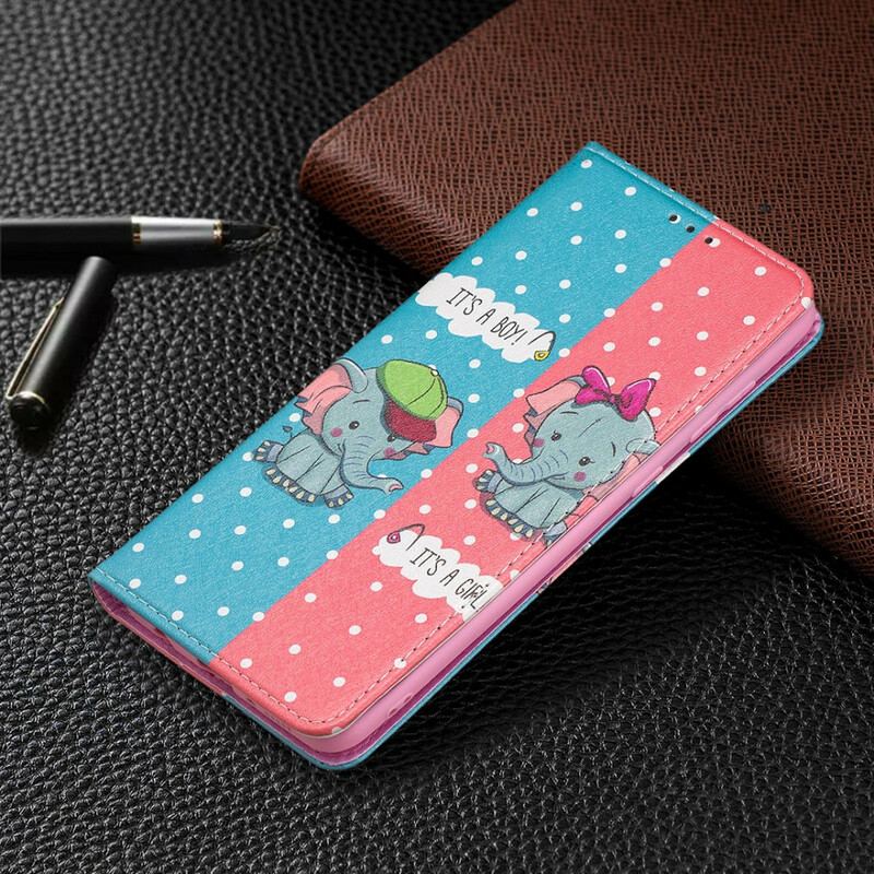 Cover Samsung Galaxy A21s Flip Cover Baby Elefanter