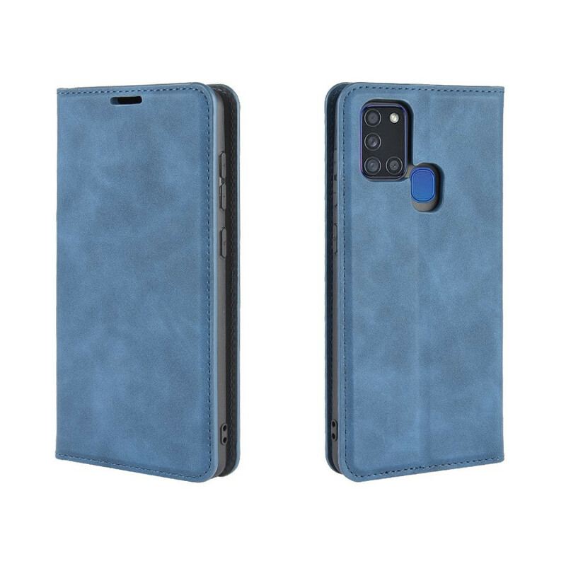 Cover Samsung Galaxy A21s Flip Cover Blødt Lædereffekt