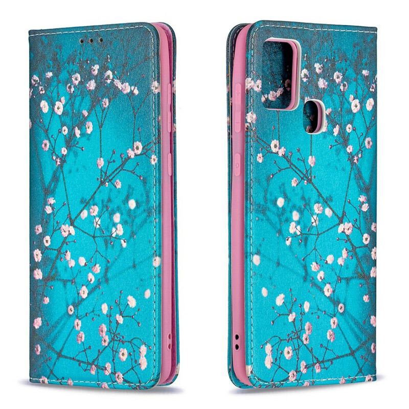 Cover Samsung Galaxy A21s Flip Cover Blomstrende Grene