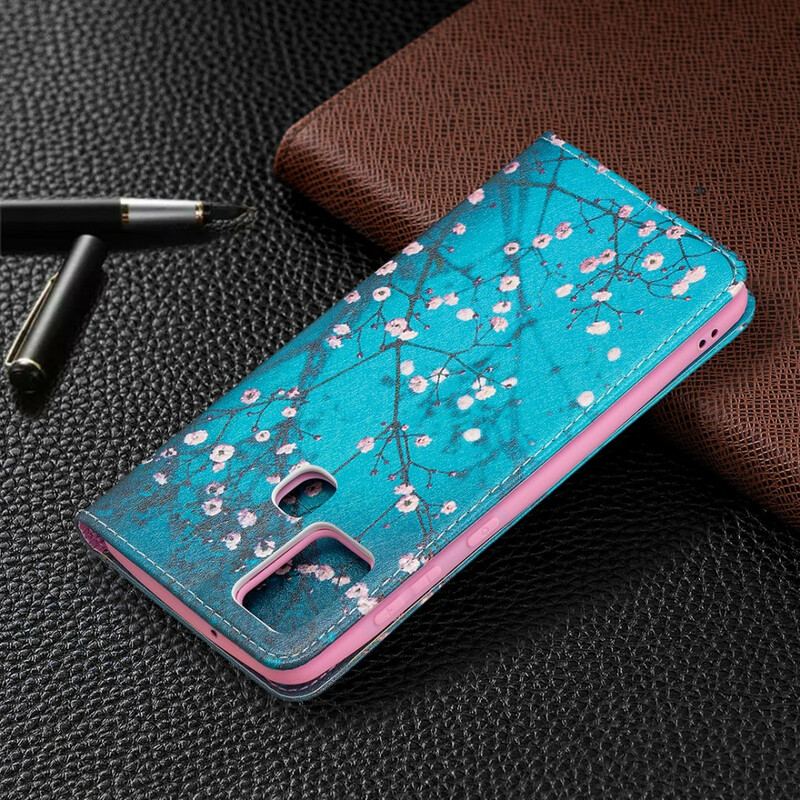Cover Samsung Galaxy A21s Flip Cover Blomstrende Grene