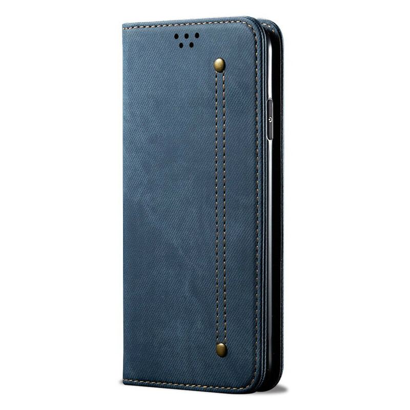 Cover Samsung Galaxy A21s Flip Cover Denim Stof