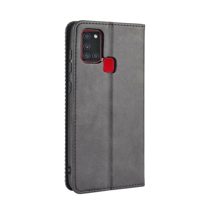 Cover Samsung Galaxy A21s Flip Cover Stiliseret Vintage Lædereffekt