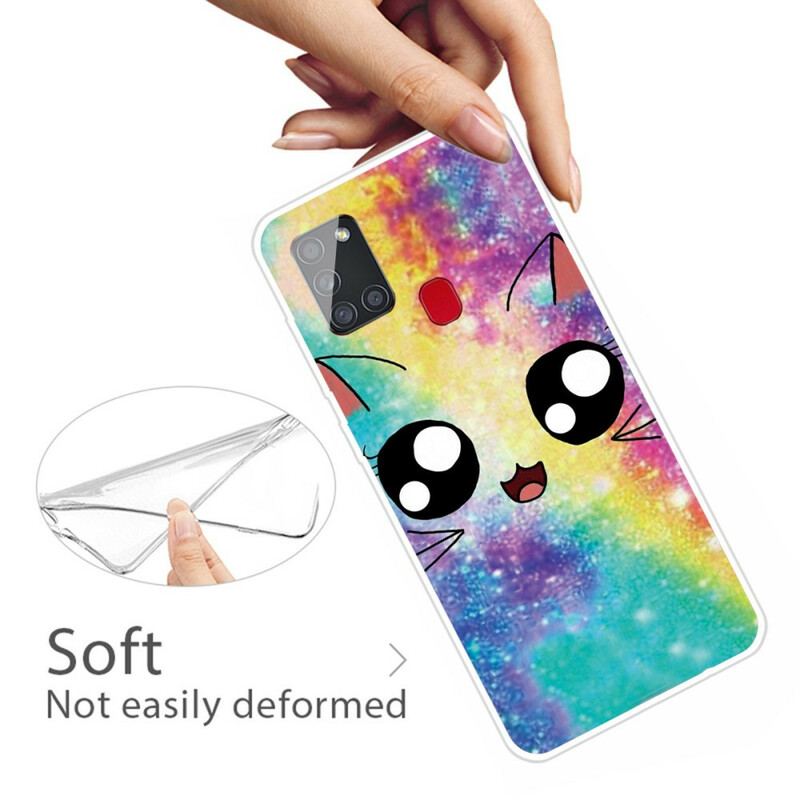 Cover Samsung Galaxy A21s Tegneserie Kat