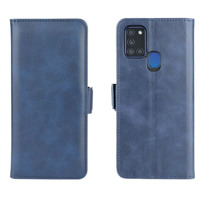 Flip Cover Samsung Galaxy A21s Læder Cover Dobbelt Klap