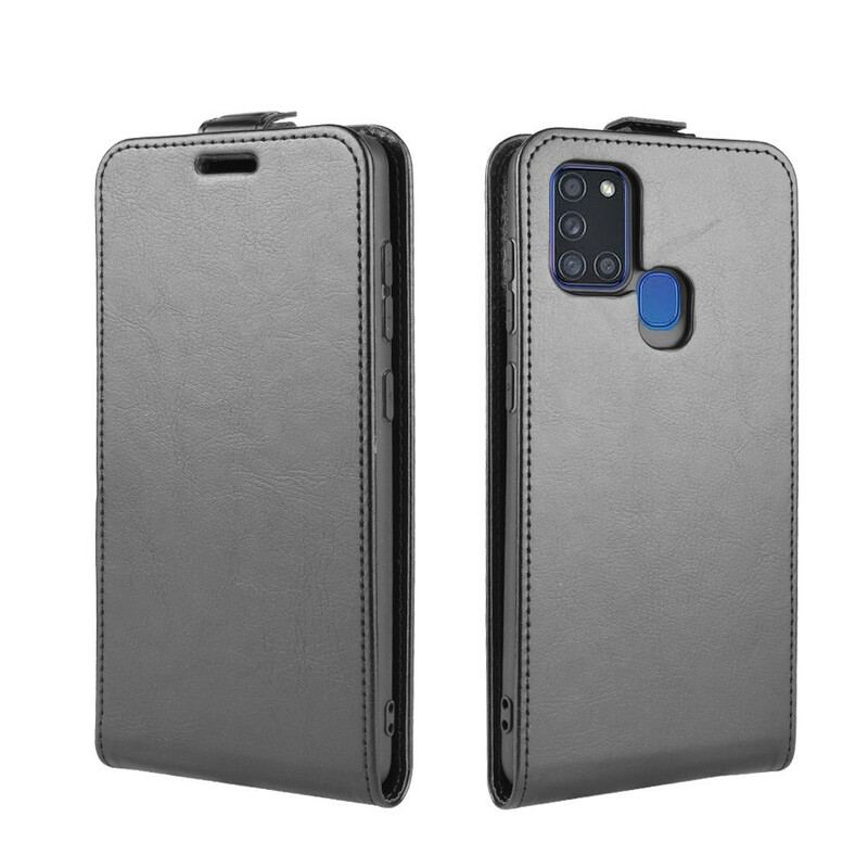 Flip Cover Samsung Galaxy A21s Læder Cover Foldende Lædereffekt