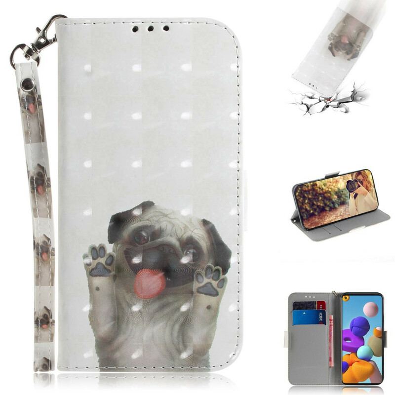 Flip Cover Samsung Galaxy A21s Med Snor Elsker My Dog Thong