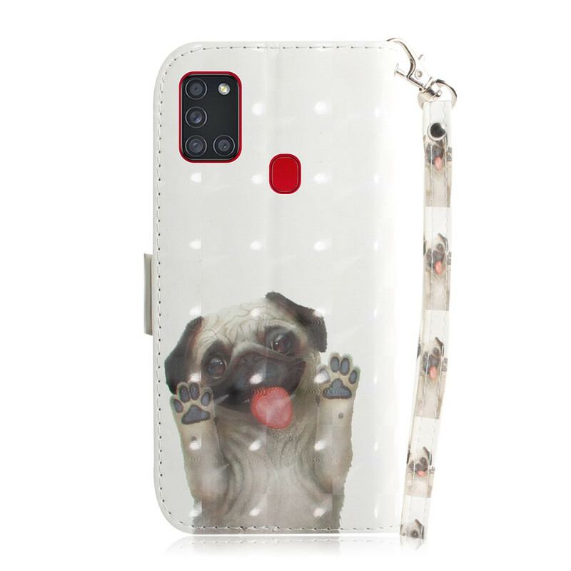 Flip Cover Samsung Galaxy A21s Med Snor Elsker My Dog Thong