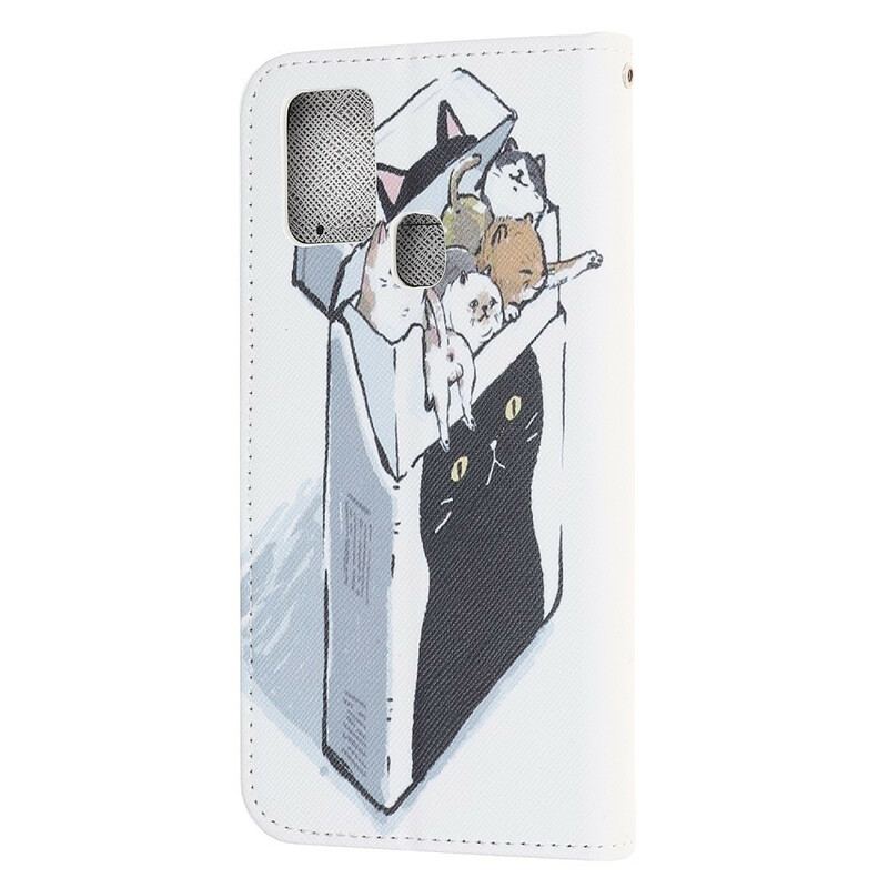 Flip Cover Samsung Galaxy A21s Med Snor Levering Thong Cats