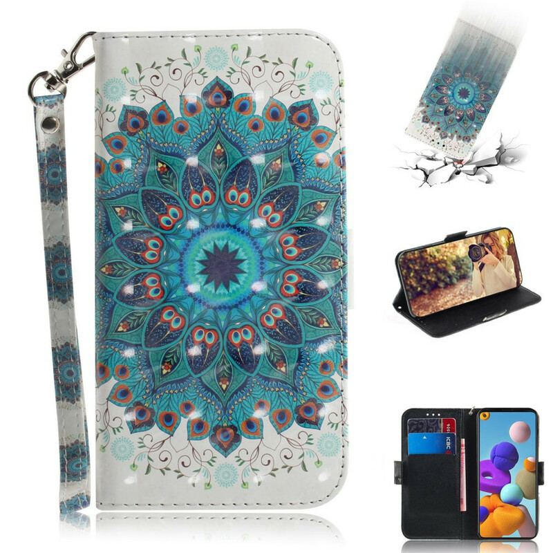 Flip Cover Samsung Galaxy A21s Med Snor Mesterlig Mandala Med Rem