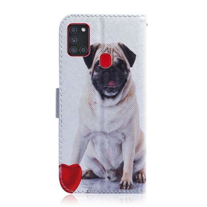 Flip Cover Samsung Galaxy A21s Mops Hund