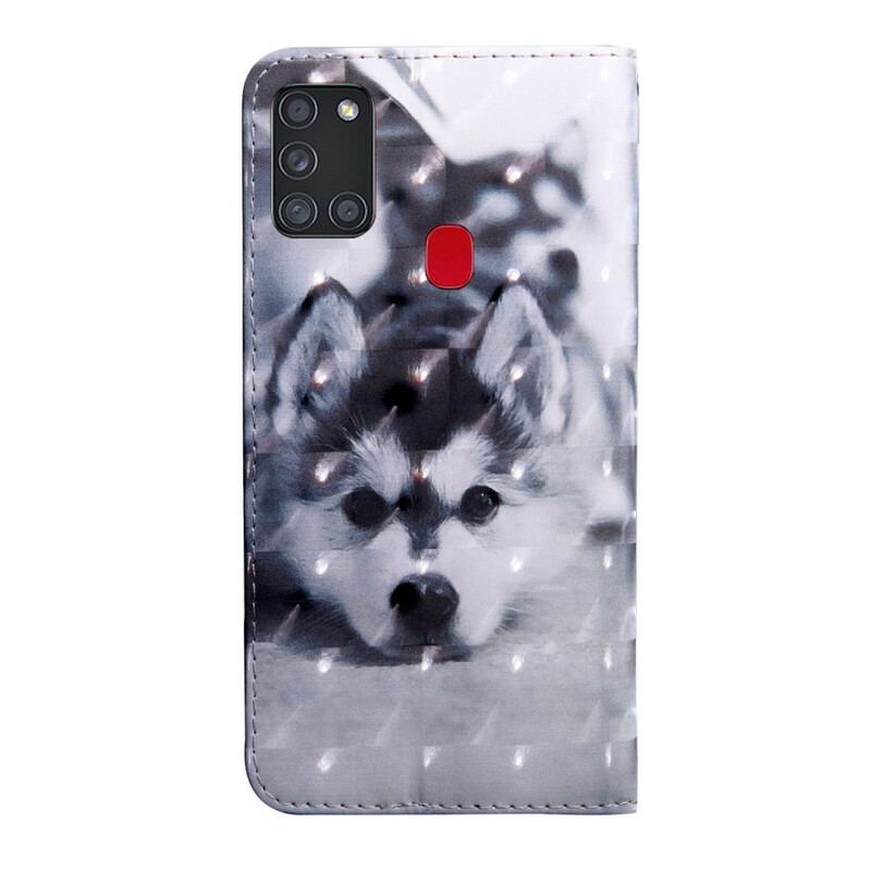 Flip Cover Samsung Galaxy A21s Sort Og Hvid Hund