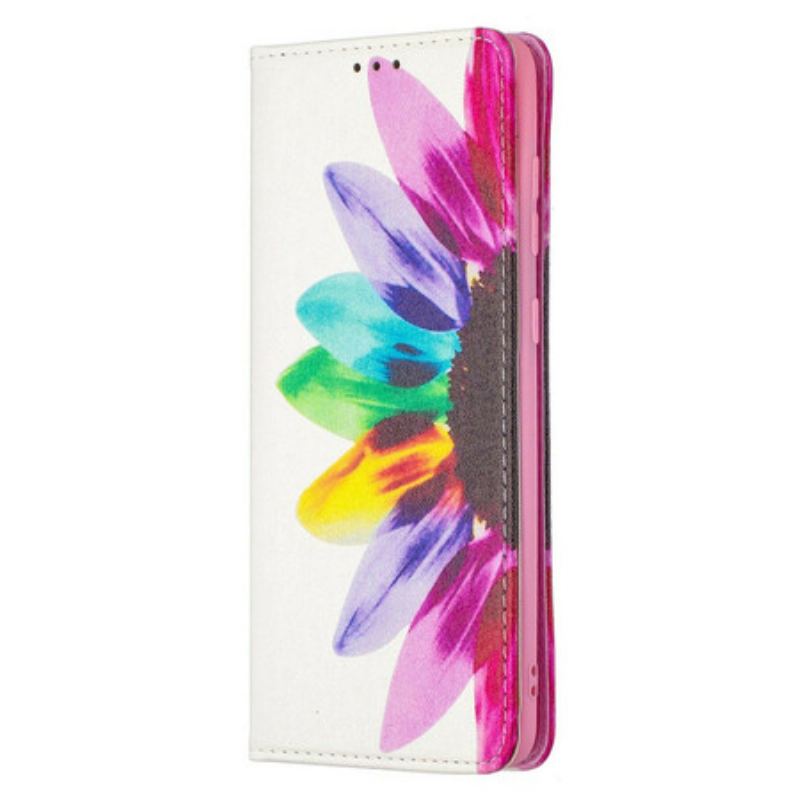 Læder Cover Samsung Galaxy A21s Akvarel Blomst