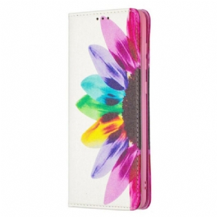 Læder Cover Samsung Galaxy A21s Akvarel Blomst