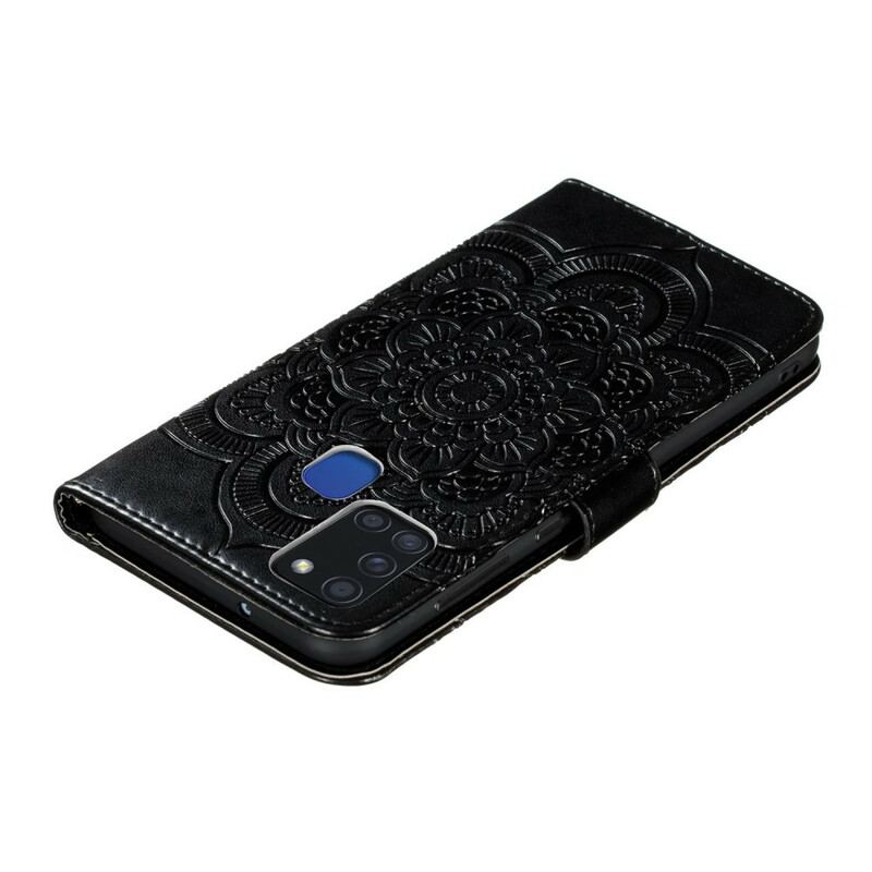 Læder Cover Samsung Galaxy A21s Fuld Mandala