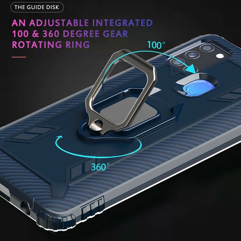 Mobilcover Samsung Galaxy A21s Ring Og Kulfiber