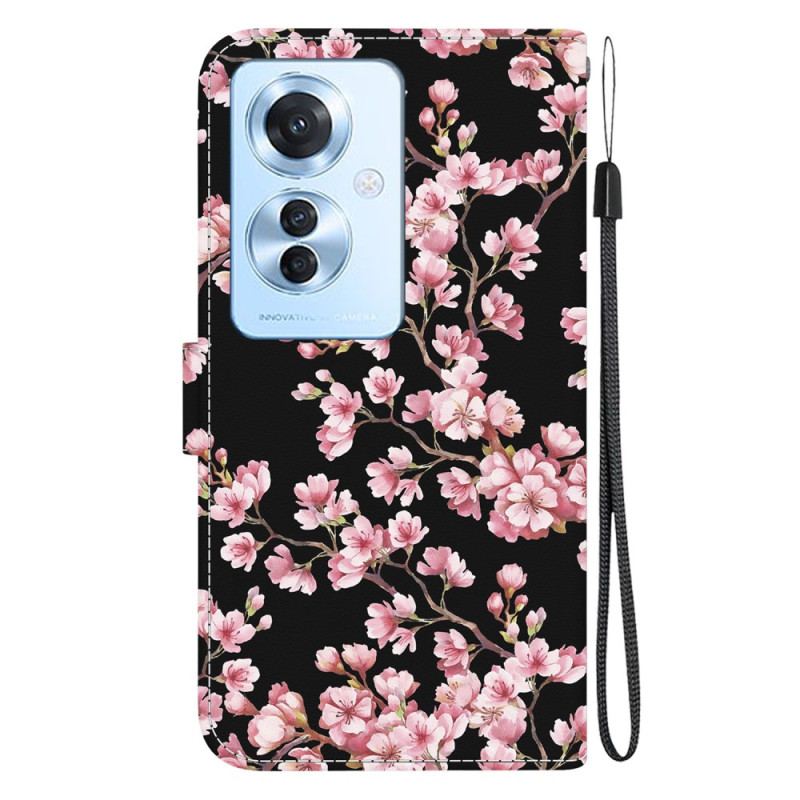 Flip Cover Oppo Reno 11f 5g Blommeblomster Med Rem