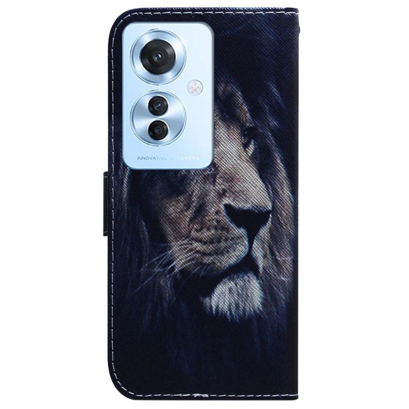 Flip Cover Oppo Reno 11f 5g Drømmende Løve