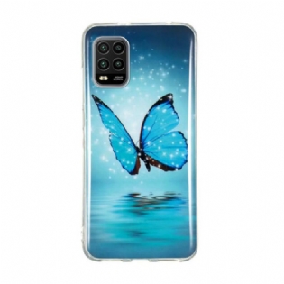 Cover Xiaomi Mi 10 Lite Fluorescerende Blå Sommerfugl