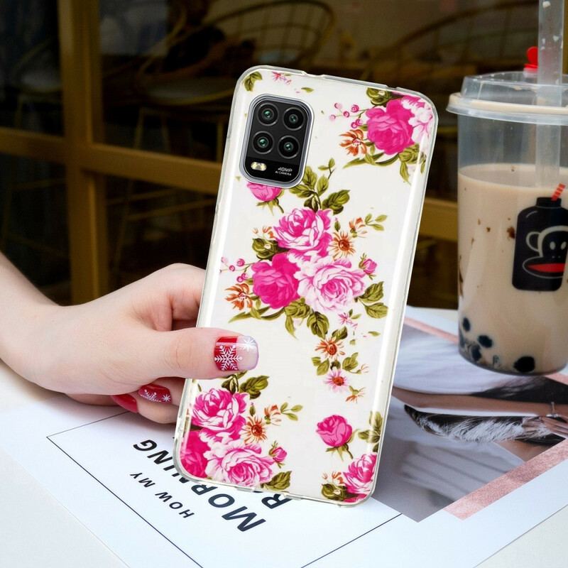 Cover Xiaomi Mi 10 Lite Fluorescerende Liberty-blomster