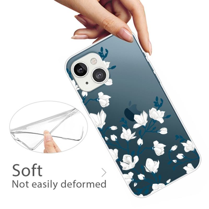 Cover iPhone 14 Plus Hvide Blomster