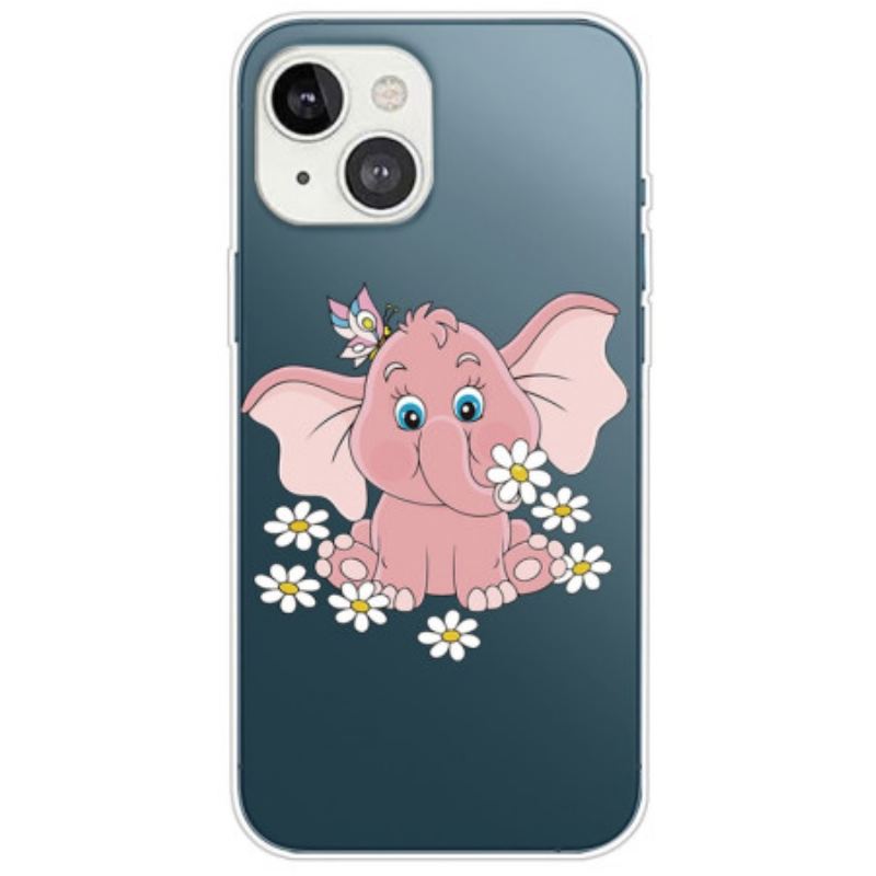 Cover iPhone 14 Plus Sømløs Lyserød Elefant