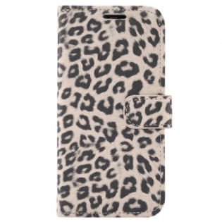 Flip Cover iPhone 14 Plus Leopard Hudstil