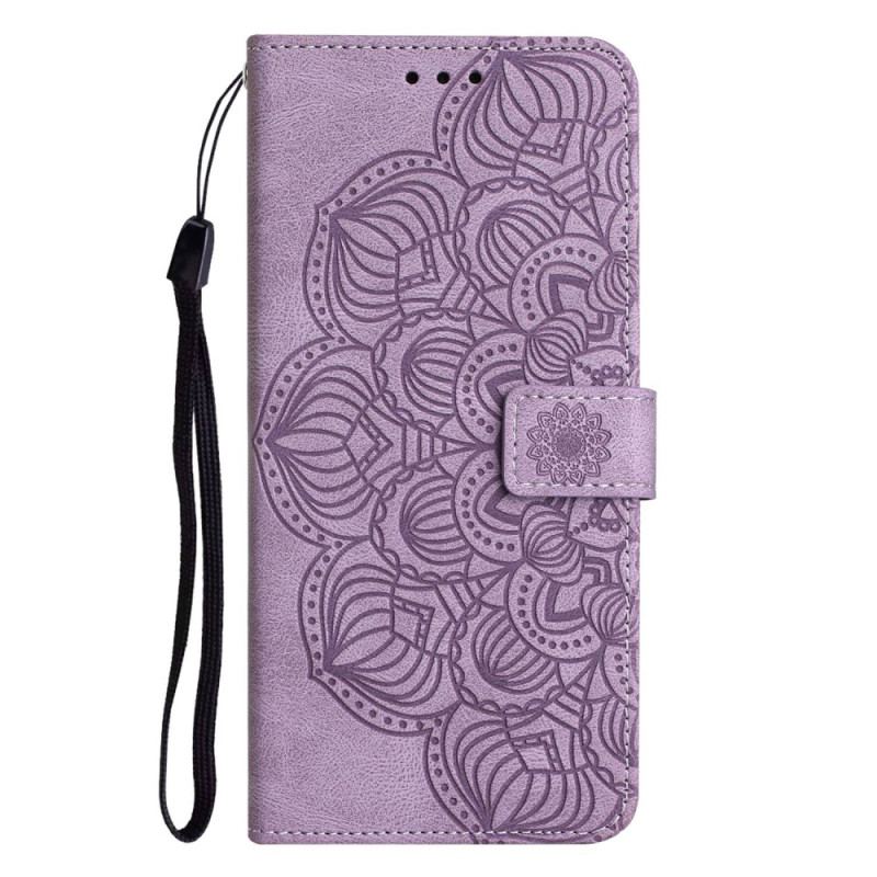 Flip Cover iPhone 14 Plus Mandala Med Snor