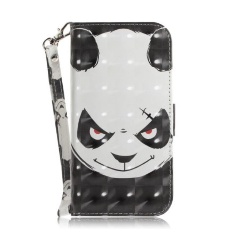 Flip Cover iPhone 14 Plus Med Snor Vred Panda Med Snor