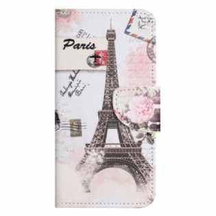 Flip Cover iPhone 14 Plus Vintage Eiffeltårnet