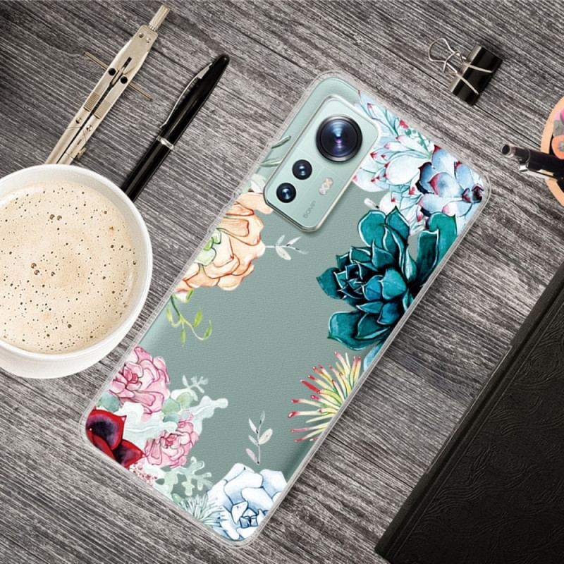 Cover Xiaomi 12 / 12X Akvarel Blomster