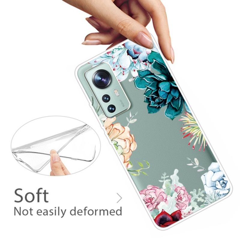 Cover Xiaomi 12 / 12X Akvarel Blomster