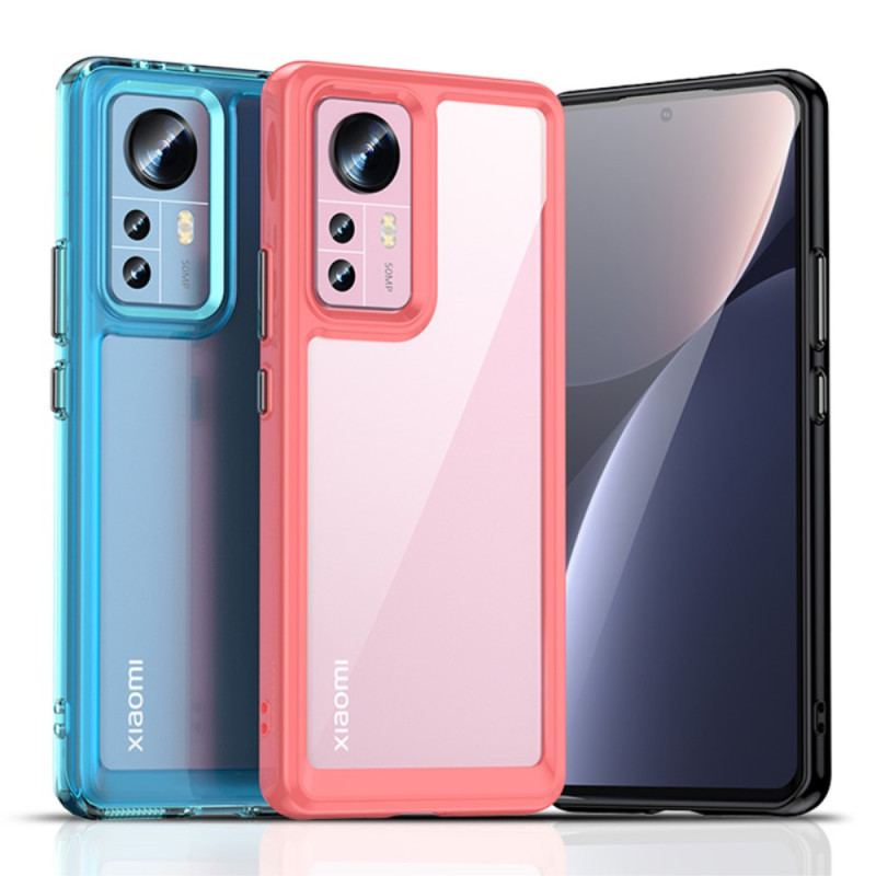 Cover Xiaomi 12 / 12X Gennemsigtig Med Farvede Konturer