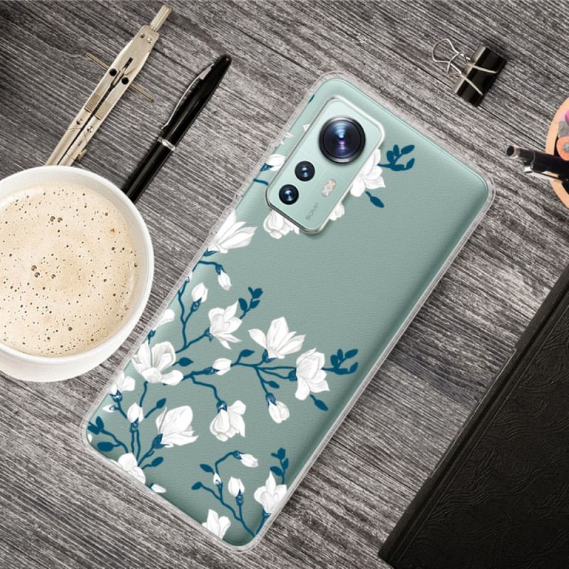 Cover Xiaomi 12 / 12X Hvide Blomster