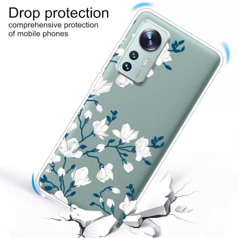 Cover Xiaomi 12 / 12X Hvide Blomster