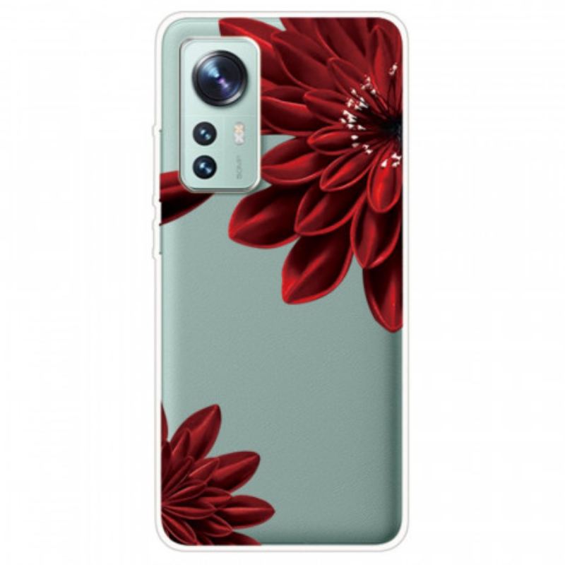 Cover Xiaomi 12 / 12X Røde Blomster