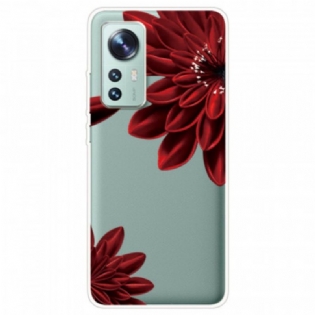 Cover Xiaomi 12 / 12X Røde Blomster